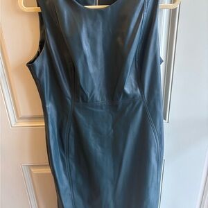 Dark Green faux leather Calvin Klein dress